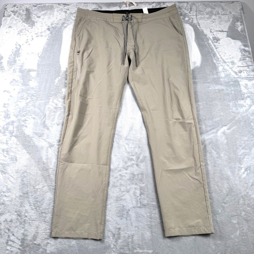 Anetik Analog Tech Pants Mens 38 Beige Ultra Lightweight Drawstring‎ Chino